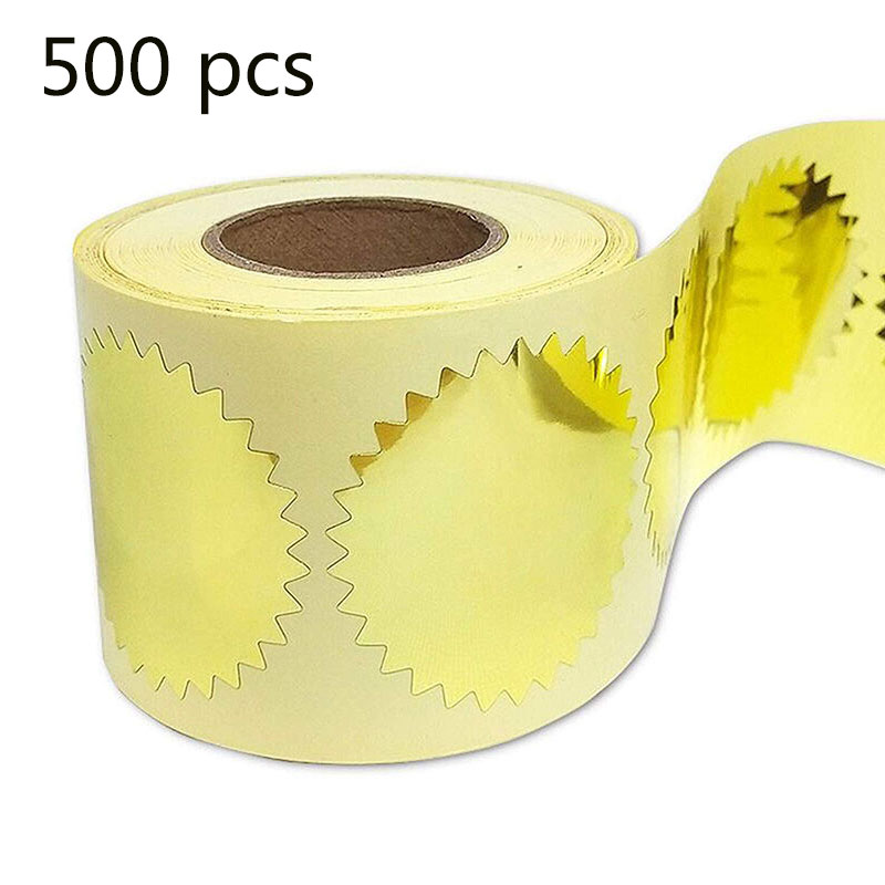 500pcs Gold Foil Embossed Stickers Foil Blank Certificate Sealing Labels -2" Gold Metallic Wafer Seals Labels for Package