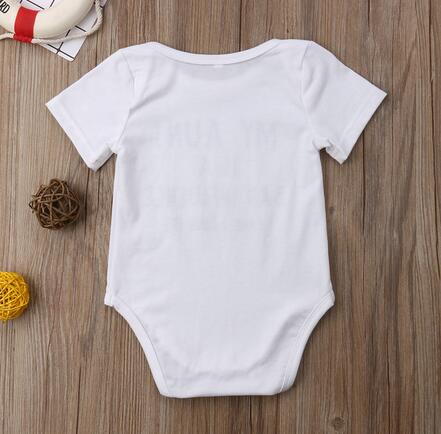 Zomer baby rompertjes mijn tante heeft een slechte invloed (en ik vind het geweldig) letterprint baby jongen meisje onesie peuter romper jumpsuit