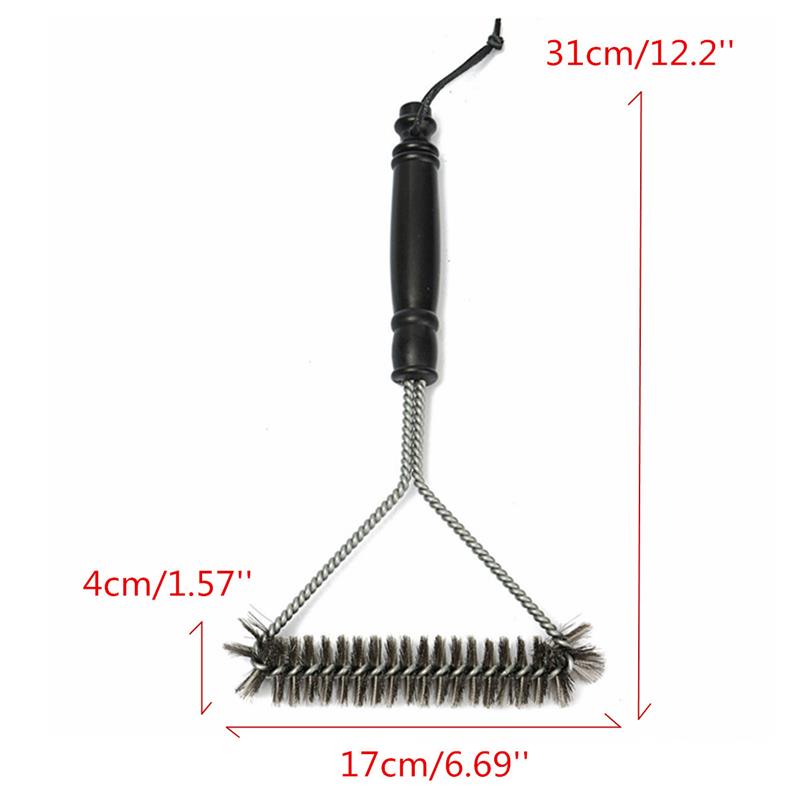 Pawaca Grill BBQ Borstel 1 stks 12 inch Rvs non-stick Draad Borstelharen Cleaning Borstels met Handvat Barbecue koken Gereedschap