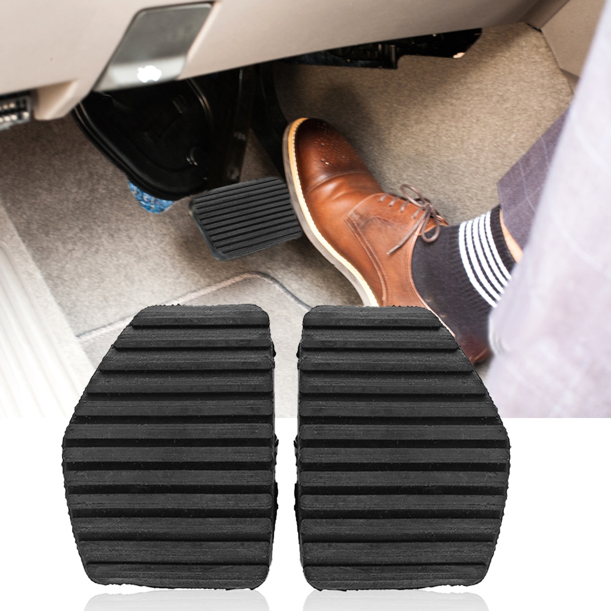 1 Paar Zwart Anti-Slip Koppelingspedaal Rempedaal Rubber Cover Fit Voor Peugeot/Citroen 1007 207 208 301 C3 C4 307 308 508