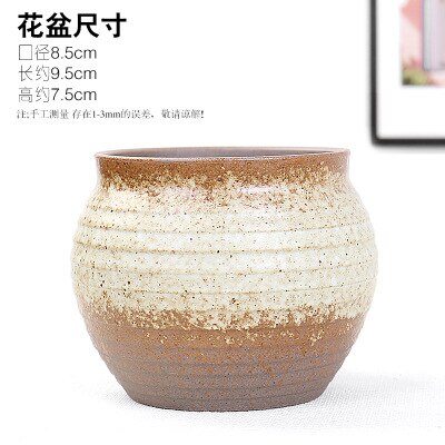 Ceramic Succulent Flower Pots Do Old Rust Stoneware Flower Pots Retro Breathable Perforated Kiln Variable Potted Plants: S