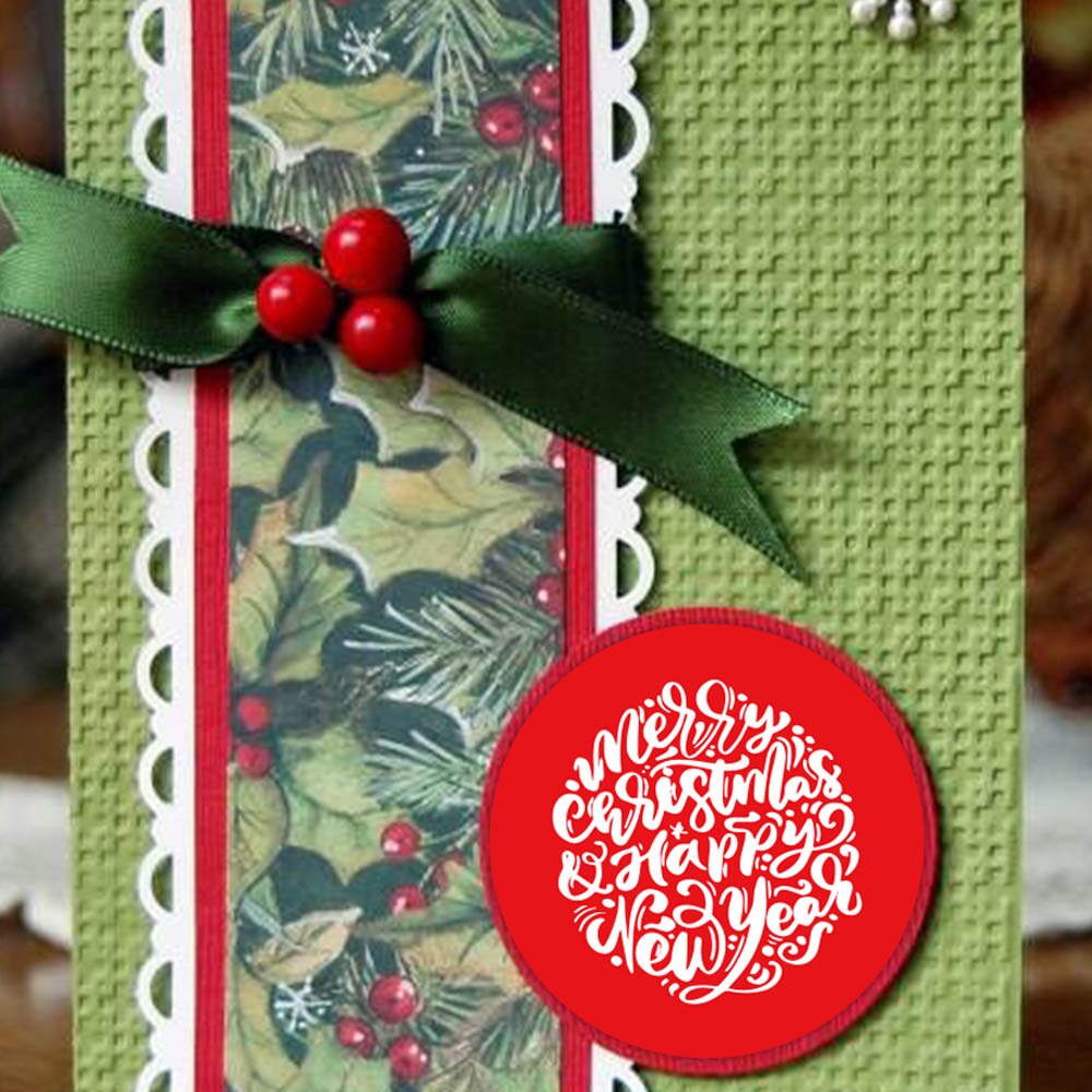 Pegatinas de Feliz Navidad redondas Rojas, pegatinas personalizadas para decoración para de Navidad, etiquetas, para niños, pegatinas de papelería