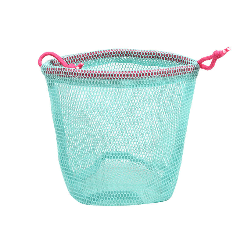 1Pc Nylon Mesh Trekkoord Opbergtas Tas Reis- en buitenactiviteitszakje voor digitale producten Make-uptas Multifunctioneel: M / Blauw
