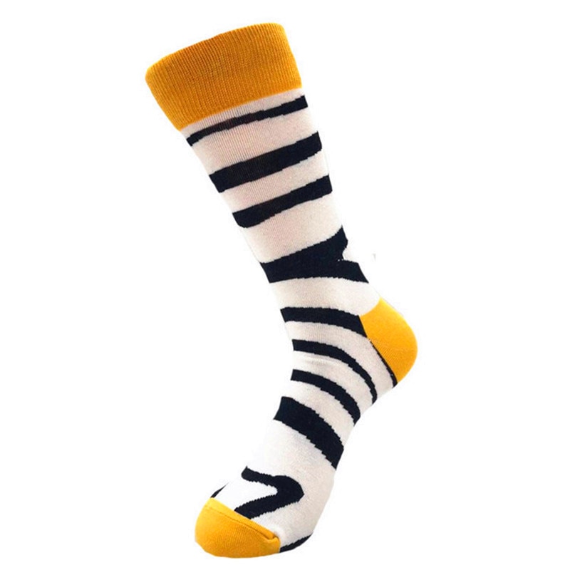 1 par mænd sokker kæmmet bomuld tegneserie dyr fugl haj zebra vandmelon hav mad geometrisk nyhed sjove sokker