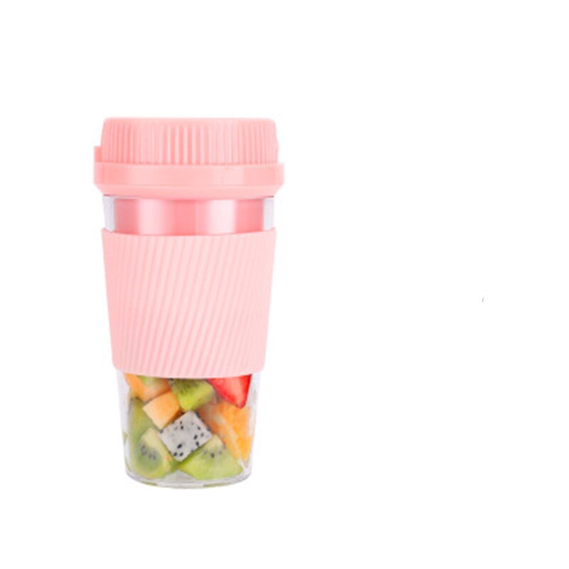 Portable blender USB mixer personal blender cup juice blenders electric juicer machine smoothie blender mini food processor: Pink