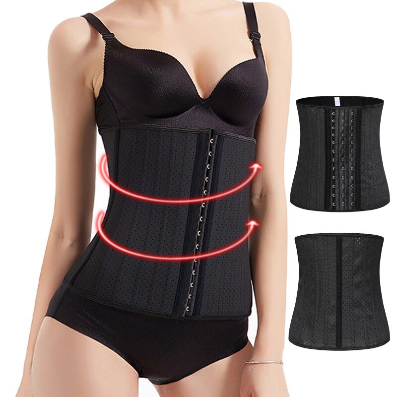30CM Punching Sports Fitness Firm Thin Waist Corset XS/S/M/L/XL/2XL/3XL Breathable Women Waist Cinchers 25 Steel Bone Punching