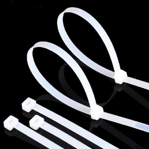 200Pcs Zip tie Cord Multi-Size Wire Nylon Cable 60-150mm White