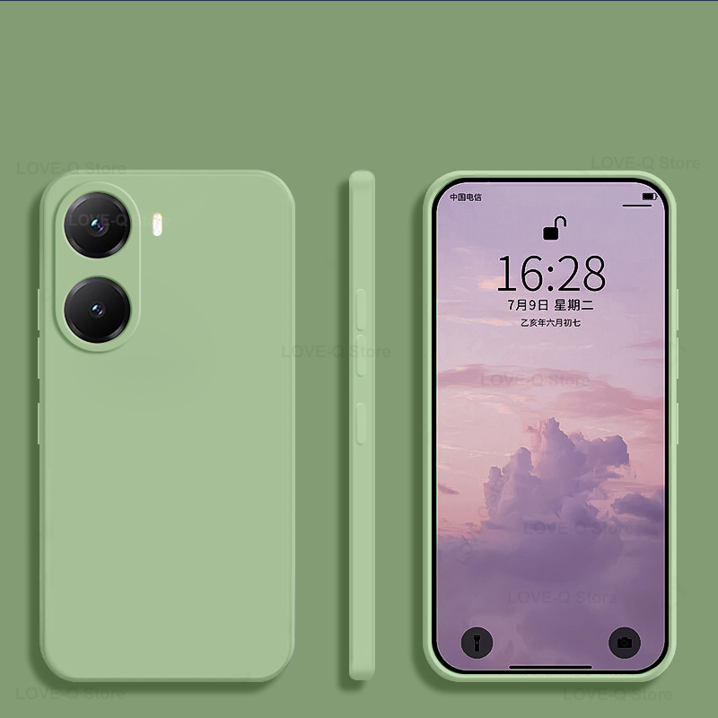 Poco X7 X 7 Pro Case Luxury Liquid Silicone Phone Case For Xiaomi Poco X7 X 7 Pro X7Pro Poco X7 Prо Pocox7 Pro 5G Soft TPU Cover: Silicon / light green