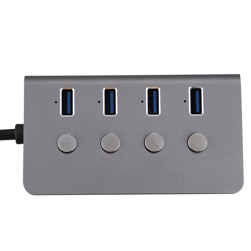 USB 3,0 Hub 4-Hafen mit LED auf/aus Schalter USB C Splitter Adapter, Hohe Geschwindigkeit, geeignet für PC Laptop