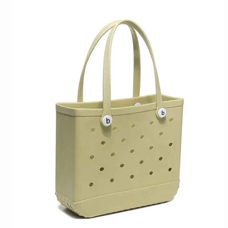 Gummi Frauen Bogg Tasche Sommer Schwimmbad Schulter Handtasche EVA Große Kapazität Warenkorb Weibliche Schwimmbad Tote Strand Zipfel: Schwarz