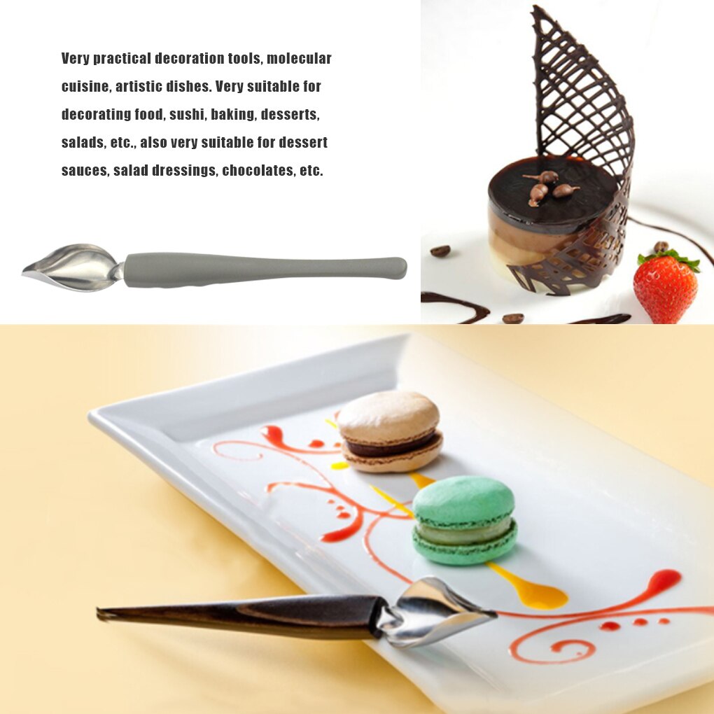 Chef Valon Saus Plating Art Potlood Tekenen Keuken Nozzle Draagbare Saus Schilderen Potlood Lepel Dessert Decor