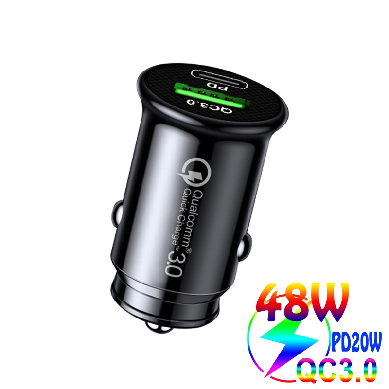 Usb Autolader Adapter Dual Port Auto Charger Universele Usb Mini Charger Adapter Voeding Voor Smart Telefoon/Tablet voor Iphone: Black