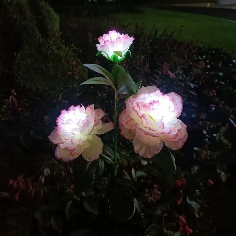 Op zonne-energie werkende tuinverlichting op zonne-energie Simulatie Bloem Pioenlamp Zonne-padverlichting Automatisch aan/uit LED-grondstekkerlicht