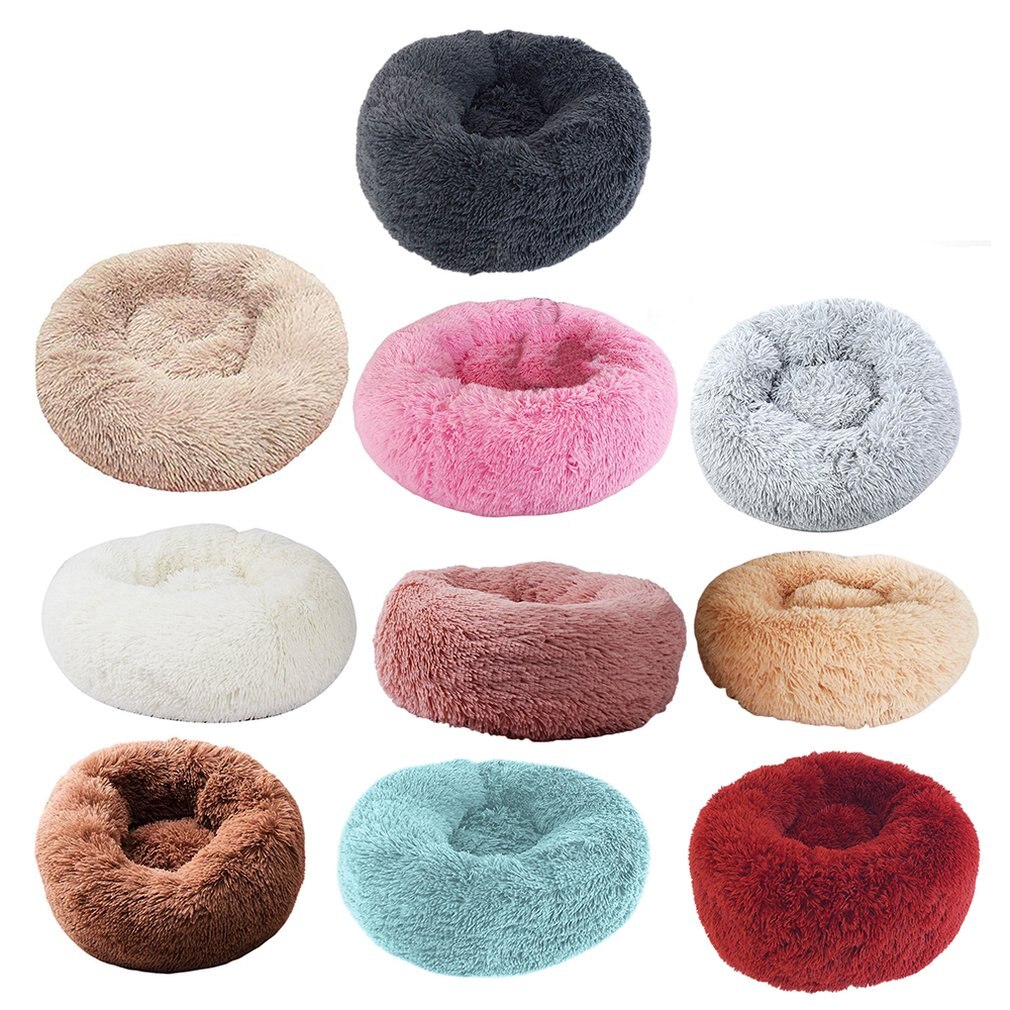 Pluche Kat Bed Huis Zachte Lange Pluche Beste Hond Bed Voor Honden Producten Nest Winter Warme Slaapzak Kat Huisdier bed Mat Kat Huis