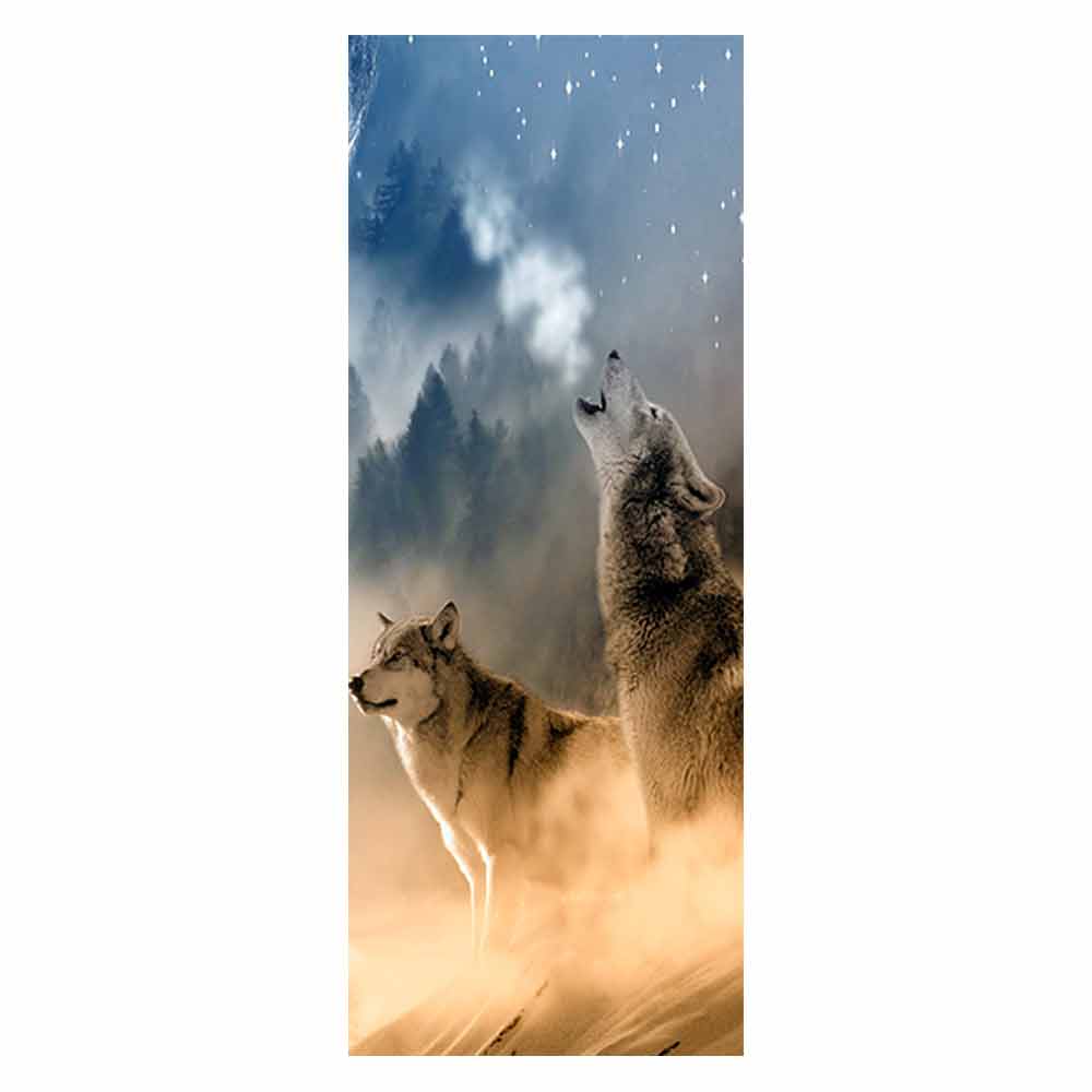 3D Wolf Dog Roar For Living Room Bedroom Door Decoration Sticker WallPaper Mural PVC Selfadhesive Waterproof Home Decor: 77x200cm