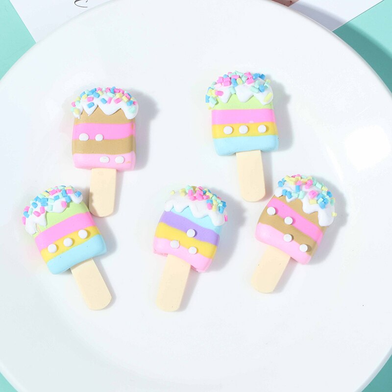 Cute Mini Dollhouse Miniature Pretend Toys Ice Cream Cups Spoon Bar DIY Ice-lolly Simulation Food For Dolls Accessories: 13