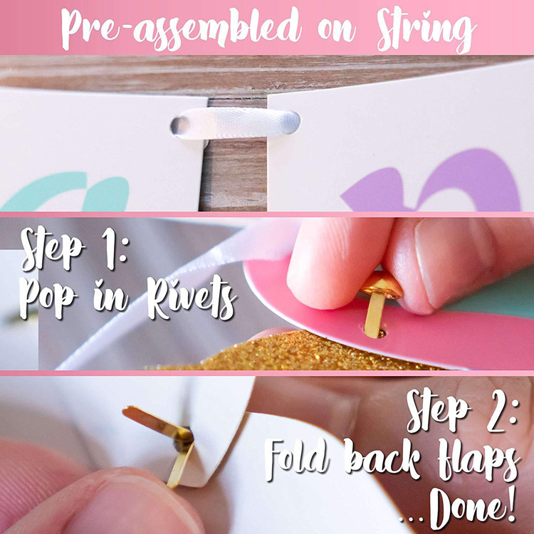 Cartoon Unicorn Happy Birthday Banner Letter Thickened White Cardboard Baby Shower Adult Kids Birthday Party Decoration Supplies