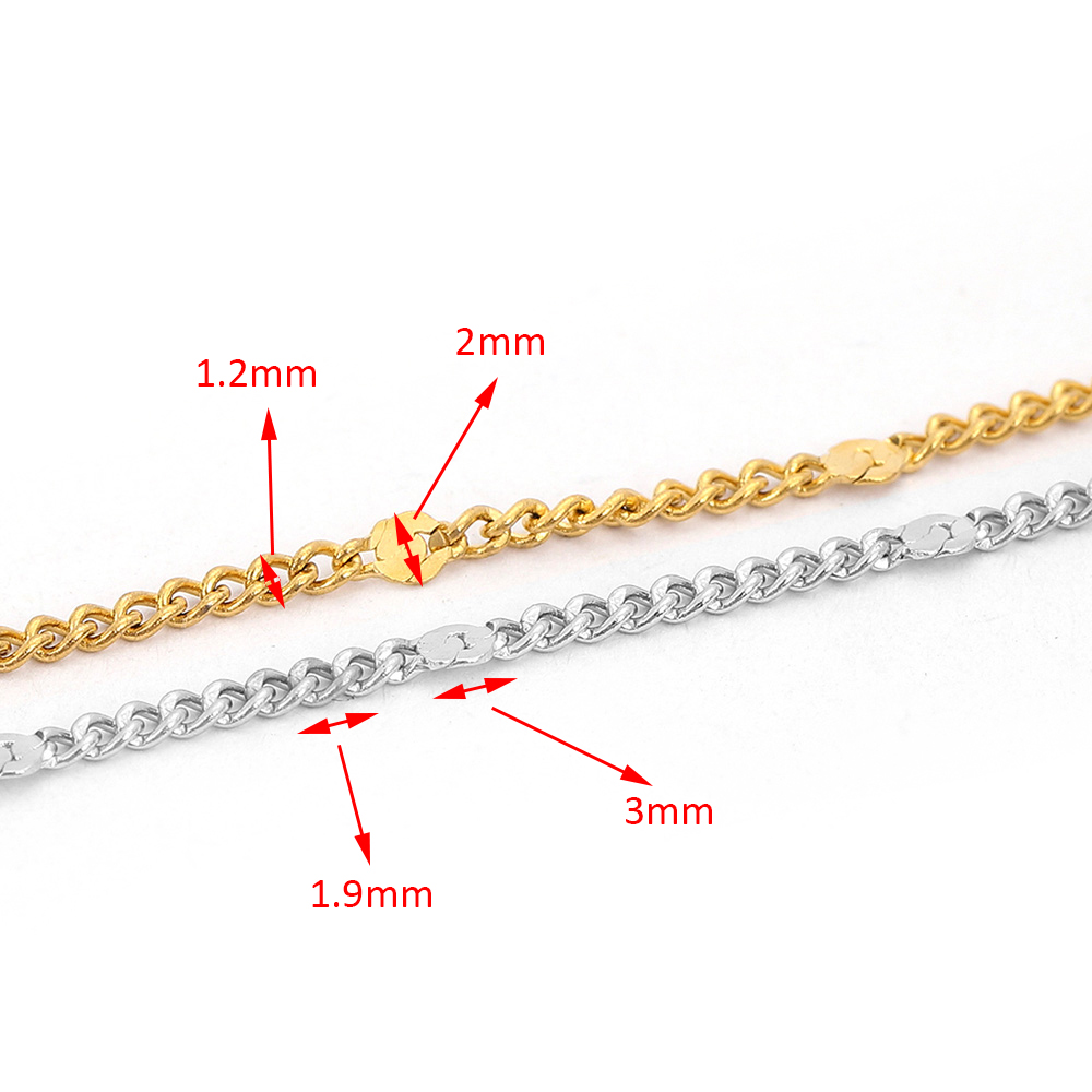10 metros/rollo de cadena dorada de acero inoxidable, collar, cadena de eslabones, accesorios para pulseras, componentes de fabricación de joyas, bricolaje hecho a mano