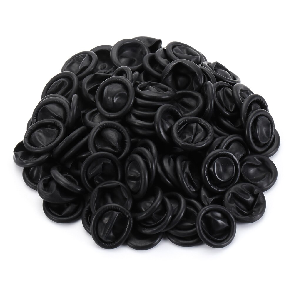 100 Pcs Disposable Finger Cover Natural Rubber Gloves Non-slip Anti-static Latex Finger Cots Fingertips Protector Gloves: black