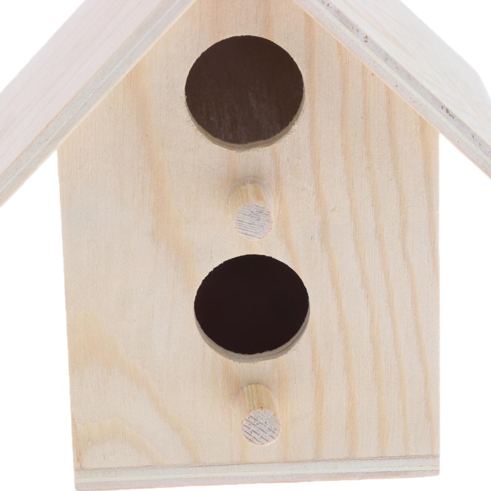 Nichoir à Oiseaux En Bois Cabane 23,5x15x12 Cm - Maison Pour Mésanges à Suspendre