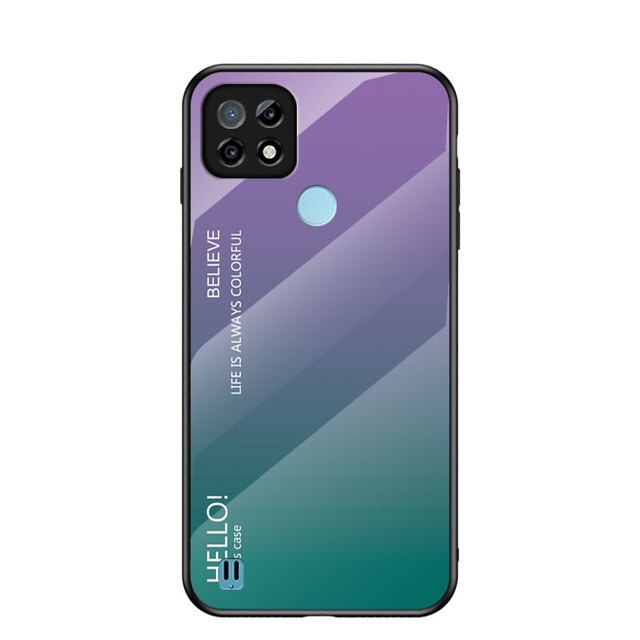 Luxe Gradiënt Gehard Glas Telefoon Case Voor Realme C21 Back Cover Hard Armor Bumper Voor Oppo Realme C21 C 21 6.5 ''RealmeC21: 7