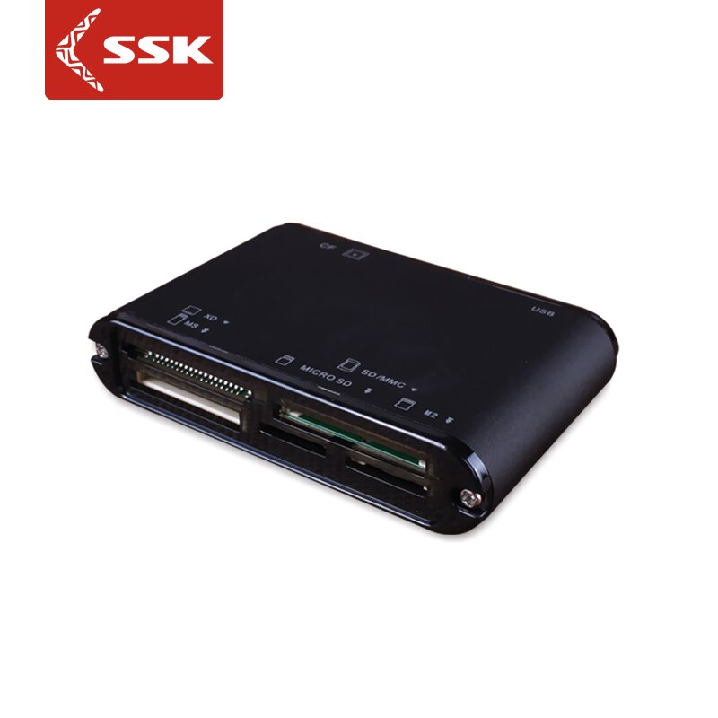 SSK Aluminum USB2.0 Card Reader All in One USB Memory Card Reader Reader High-Speed Adapter for PC Laptop Computer Tabler PC