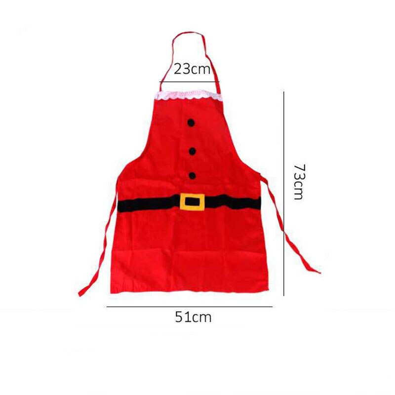 1PC Christmas Red Kitchen Aprons for Woman Xmas Decoration Xmas Decoration Aprons for Adult Novelty Couple Party