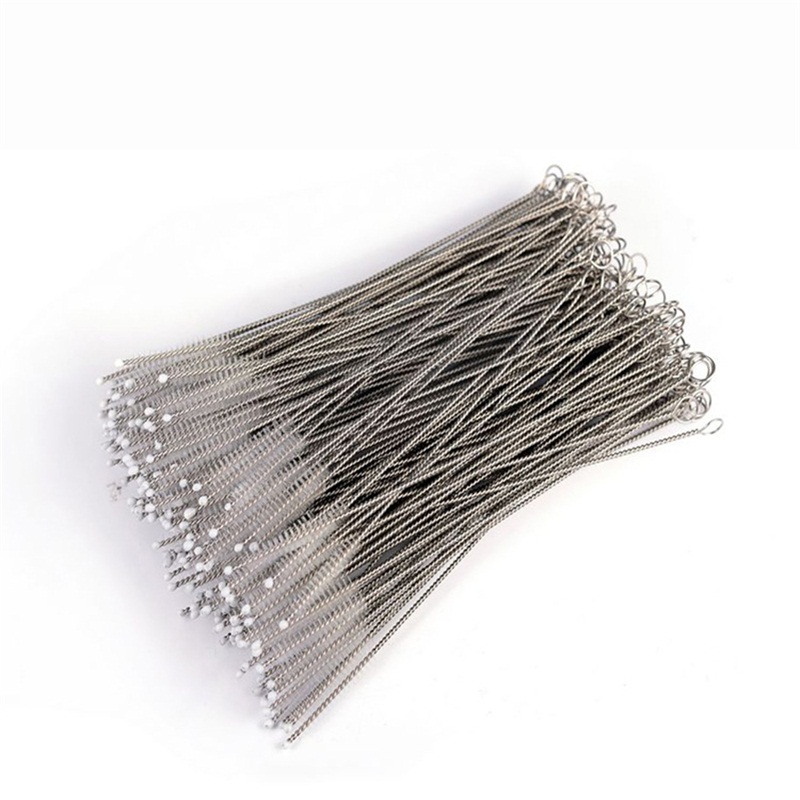 Stainless steel straw brush 10 pcs practical baby feeding bottle clean straw brush cleaning wash drinking pipe washing Cleaning