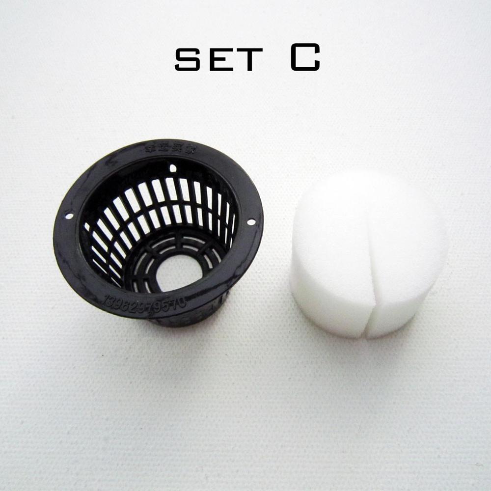 Maceta de malla negra, cesta de vaso con malla + Collar de clonación, inserto de espuma, verduras hidropónicas, semillas para cultivar plantas, germinación, 5 tamaños, 10 Uds.: 10 sets C