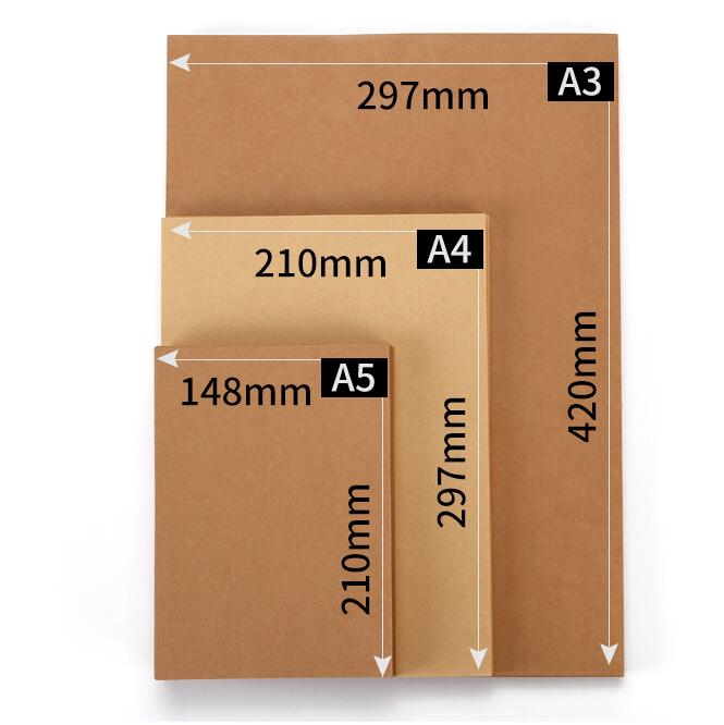 50 stk/parti  a5 a4 kraftpapir brunt papir håndværk tykt karton karton papir gør-det-selv-kort fremstillingspapir 80g 120g 150g 200g 250g