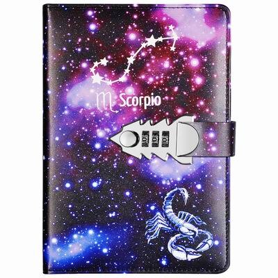 Yakri A5 Größe Zwölf Konstellationen bestehen Worte Tagebuch Buch DIY Passwort Notizbuch TPN145: Scorpio