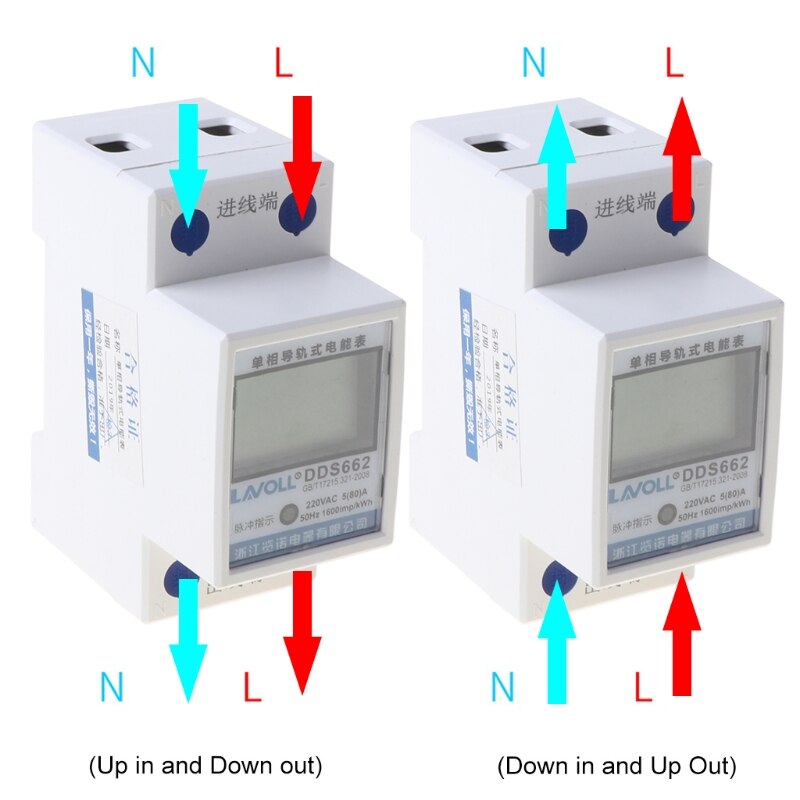 Display digitale LCD misuratore di consumo di energia monofase contatore di energia Watt wattmetro kWh 230V ca 50Hz guida Din