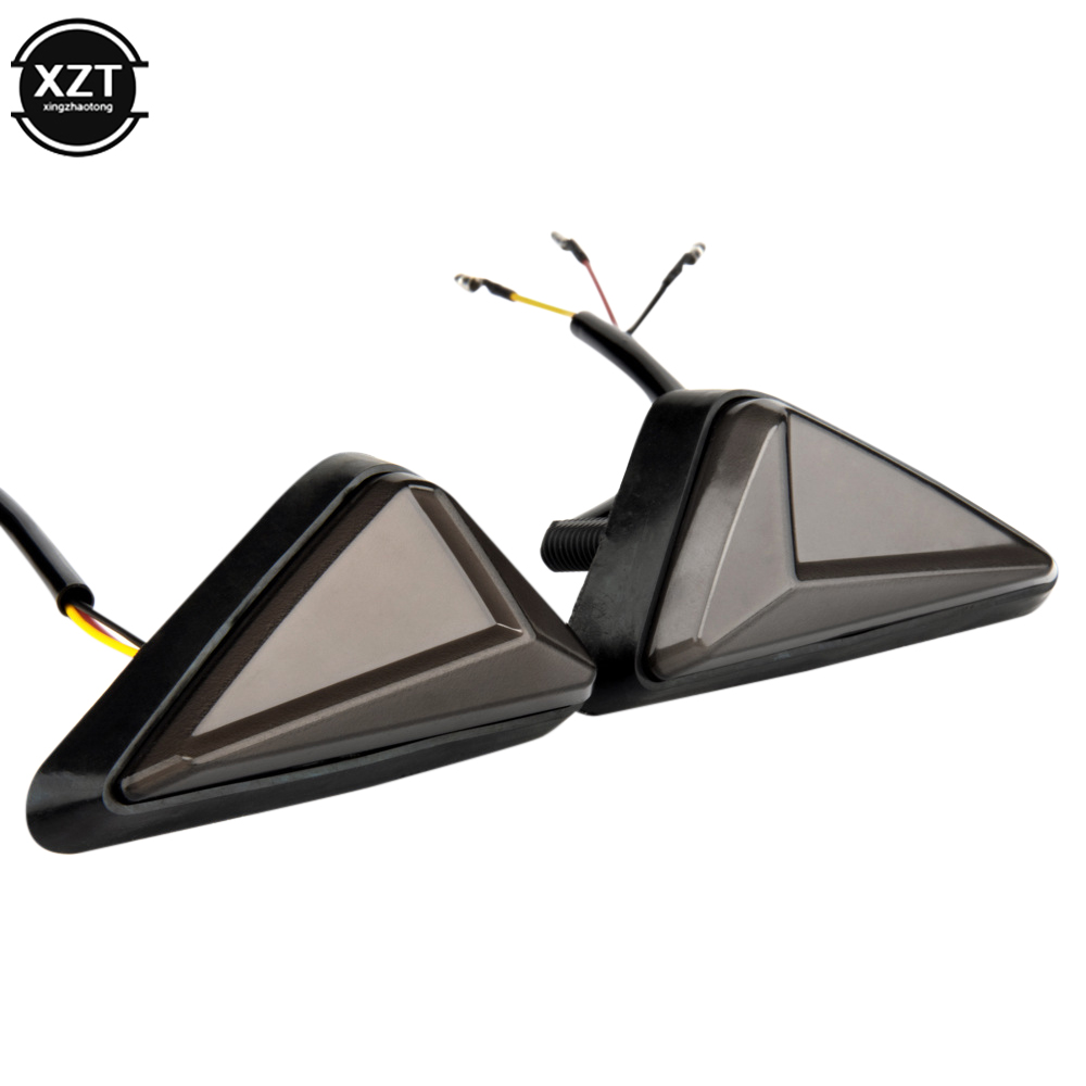 Luz LED de intermitente para motocicleta, triángulo Universal, indicador impermeable, luz intermitente, luz de señal integrada, 2 uds.