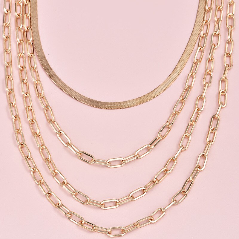 Jewelry Necklace Heavy Metal Style Multi-layer Necklace Gothic Statement Necklace Women Choker Bijoux