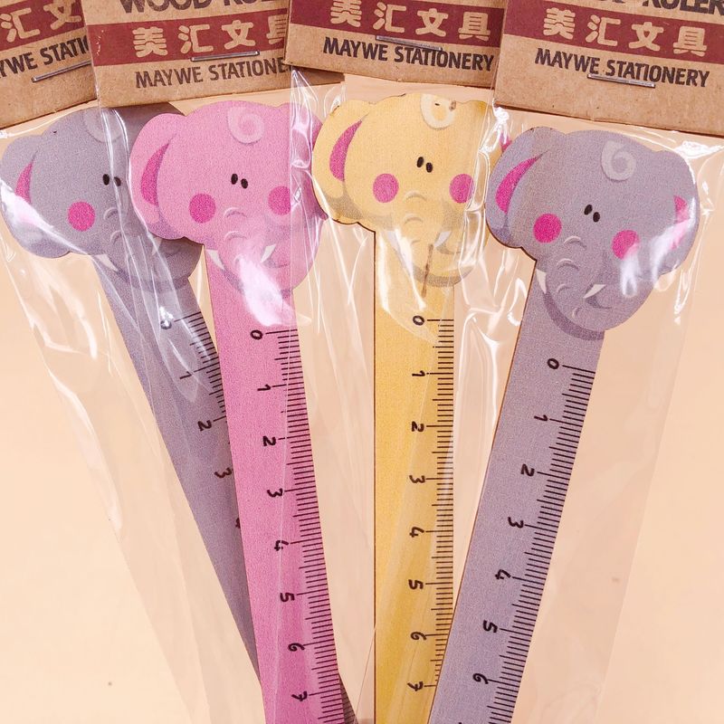 1pcs Wooden Straight Ruler 15 Cm Donuts / Crocodile Kawaii Animal Drawing Ruler School Office Stationery