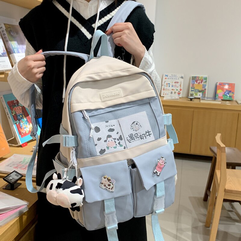 ESTUAQUEEN nowy wodoodporny nylonowy plecak kobiety kilka kieszeni plecaki podróżne plecak szkolny damski dla nastoletnich dziewcząt Book Mochilas