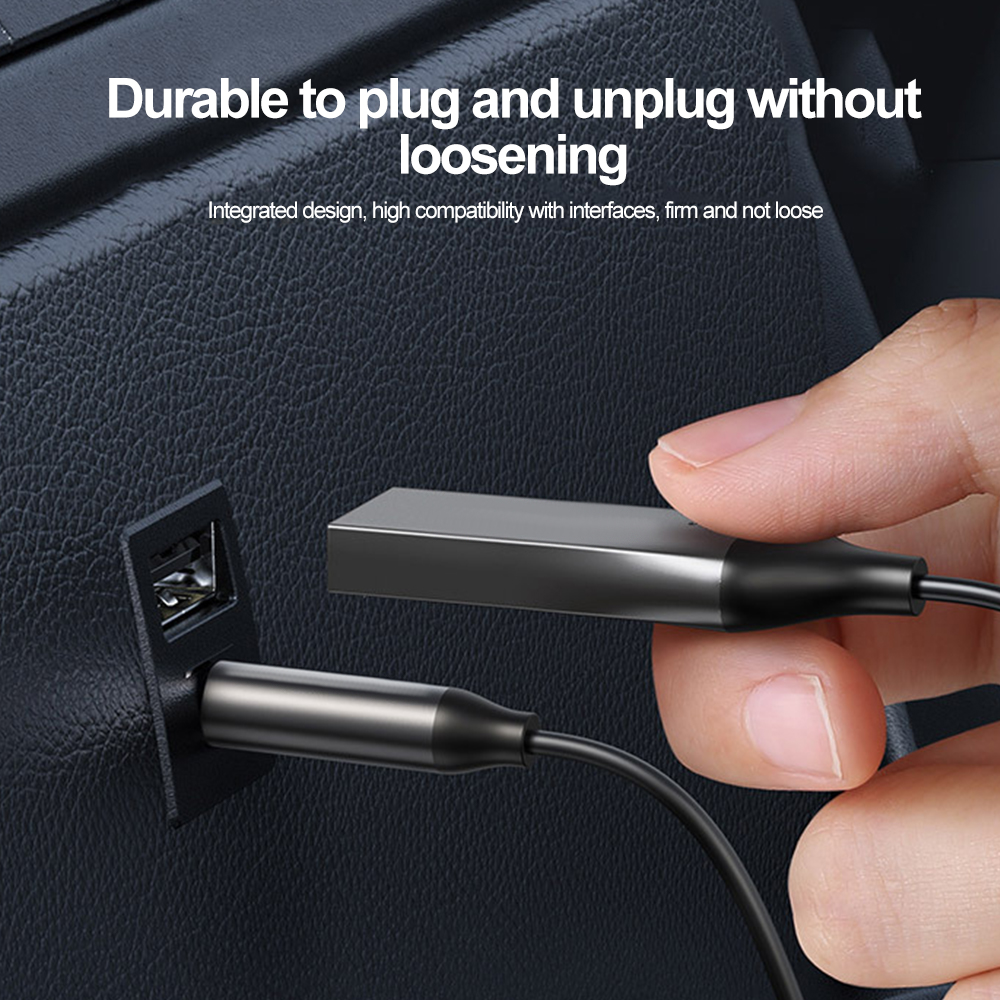 Bluetooth aux-adapter usb  to 3.5mm -kontakt bilstereo musikkmikrofon bluetooth 5.0 håndfrisett for bil bluetooth-sender