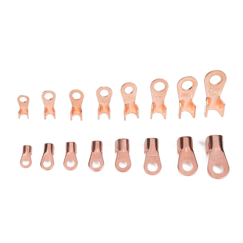 Battery Cable Copper Open Barrel Ring Lug Terminals Connectors Assortment Kit Wire Crimp Connector OT
