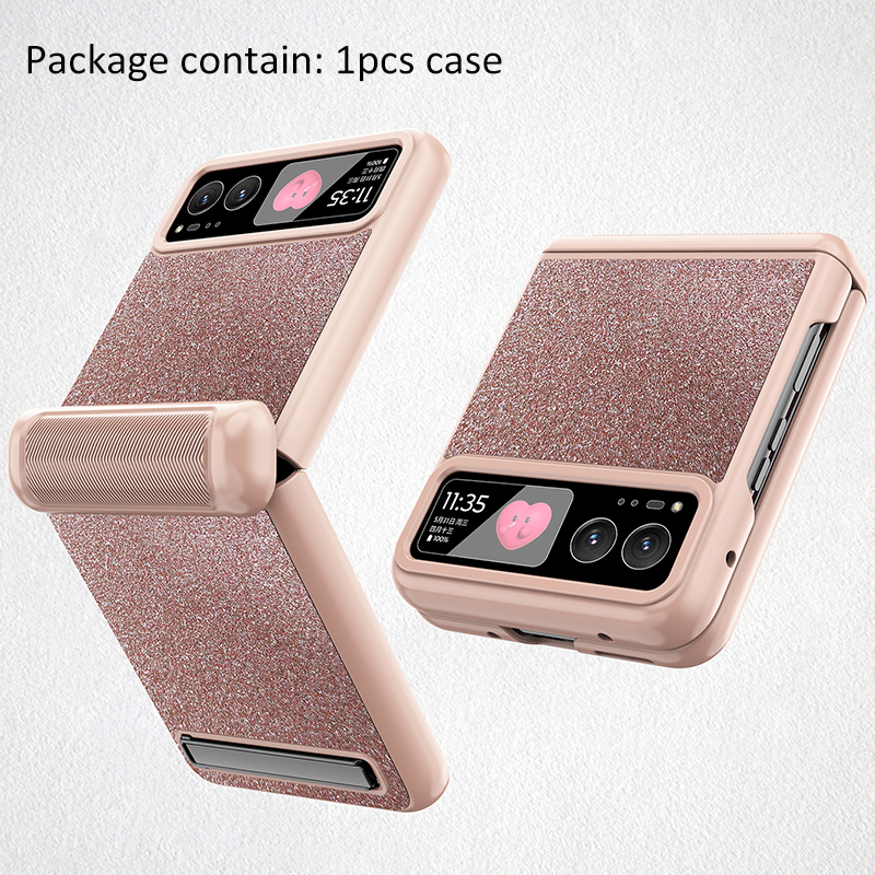 Fold Hinge Case For Motorola Razr 40 / Razr 3 Woman Girl Fall Protector Protection Cover: Blue / Case & Screen Protector