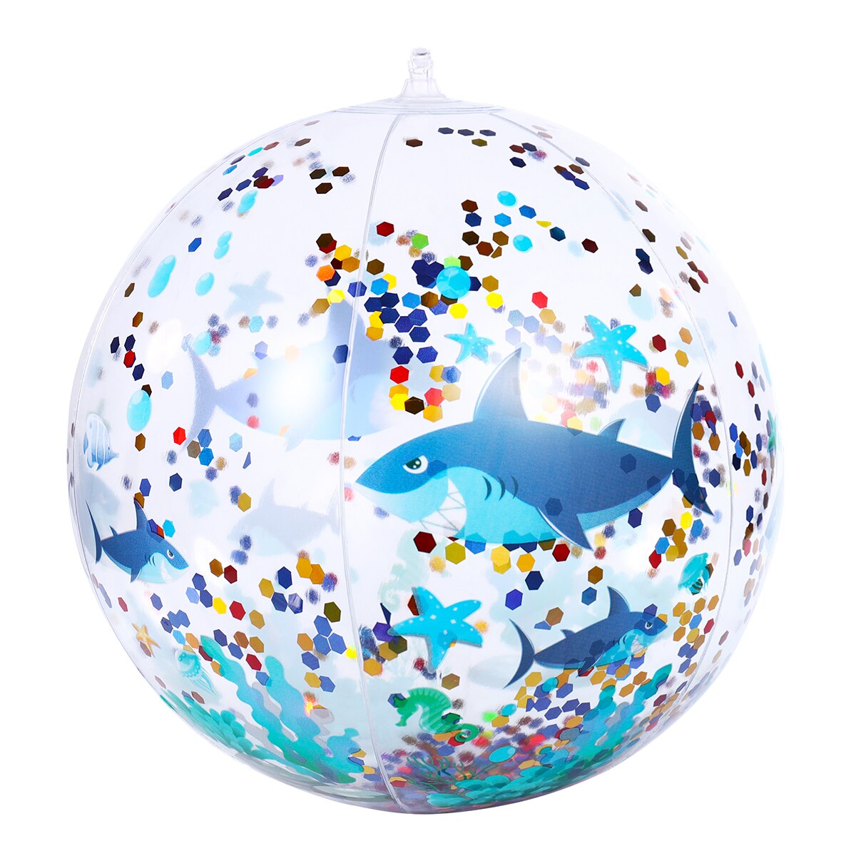 Clispeed 2pcs Transparent Sequin Inflatable Ball Summer Funny Water Play Pool Beach Ball Party Favor for Kids Children