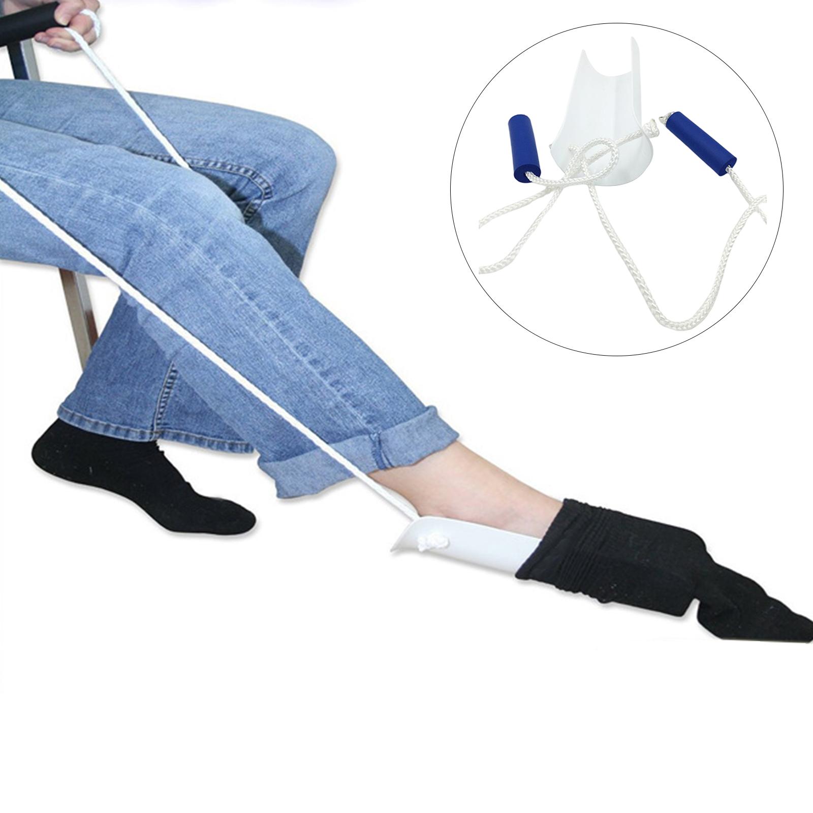 Sock Aid Dressing Assistance Tool Puller Easy On and Off Non-Slip with Adjustable Cords Sock wearing for Pregnant Women Disabled