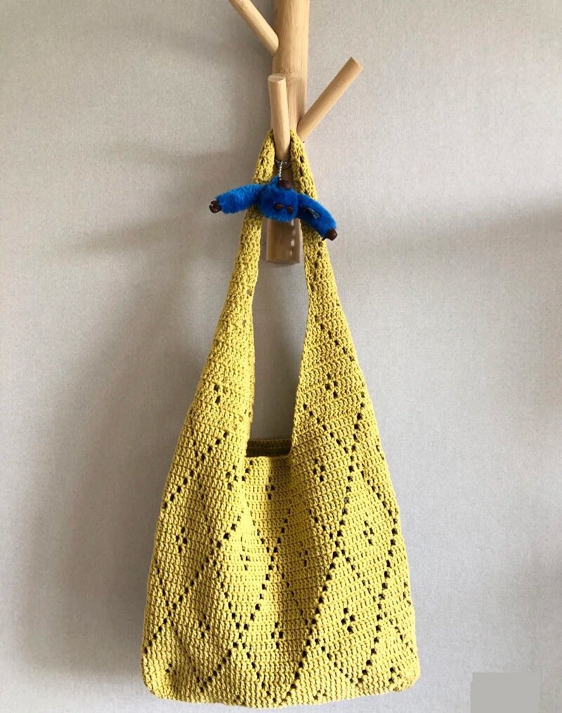 Bag Crochet Kit with yarn DIY Shoulder Bags beginner Handbag Knitting Crocheting Kits with material accessories pattern vedio