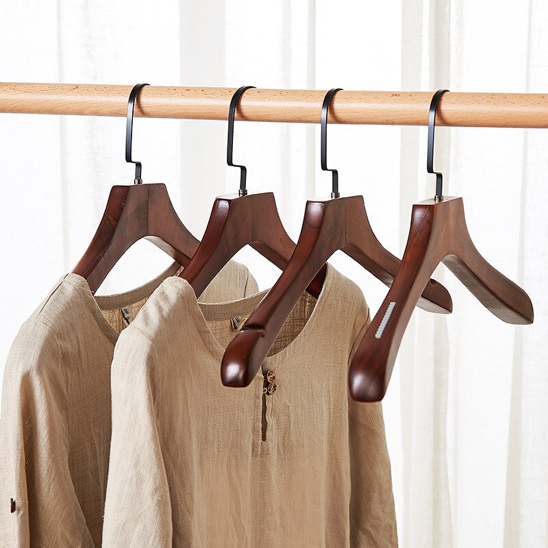10 stücke Retro Hölzernen Kleiderbügel Massivholz Non-slip Kleidung Rack Schrank Organizer Mantel Anzug Kleiderbügel Shop Trocknen Rack raum Saver