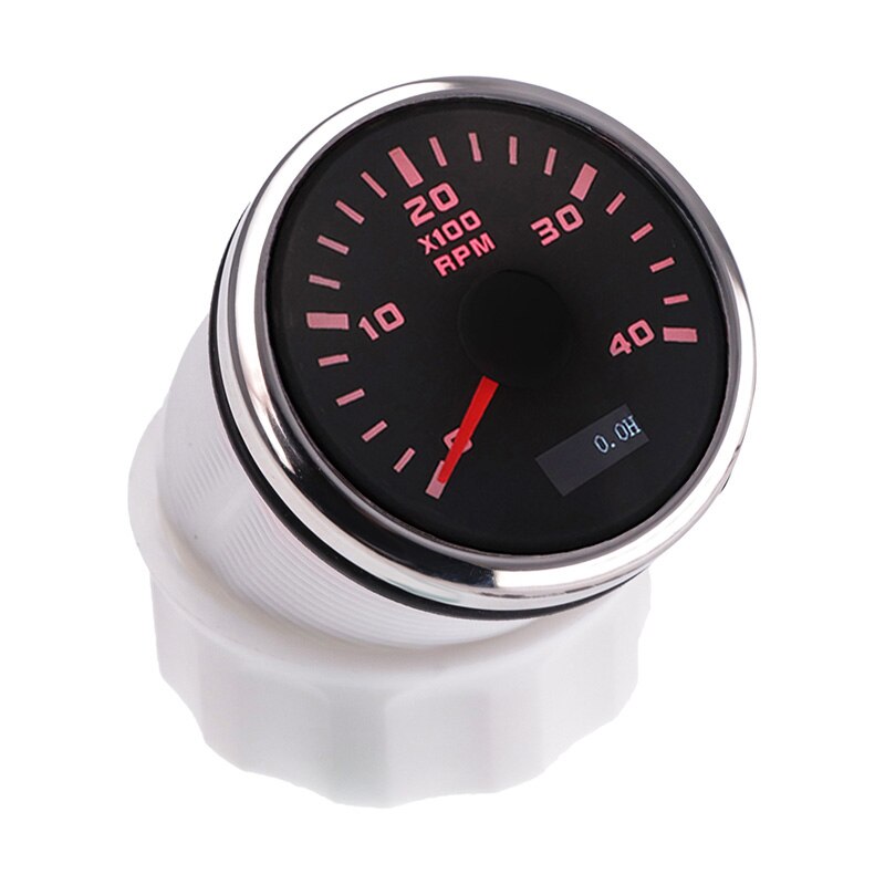 Tacómetro de 0 a 3000 RPM y 52mm con reloj de arena LCD, medidor de Tacho a prueba de agua de 4000 RPM y 7000RPM con luz trasera roja para yates y barcos