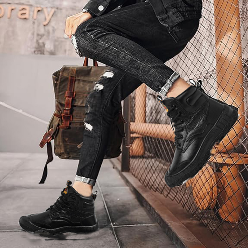 Motorradstiefel schwarz Motorrad Reitschuhe Herren Motorrad Reiten Knöchel Typ Schuhe Schutzstiefel vier Jahreszeiten Botas Moto