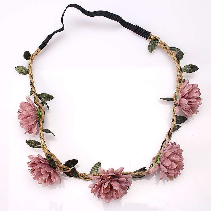 Women Wedding Flower Headband Girls Boho Flowers Headwear Children Headbands Hair Accessories Bride Wreath Beach Garland: 6