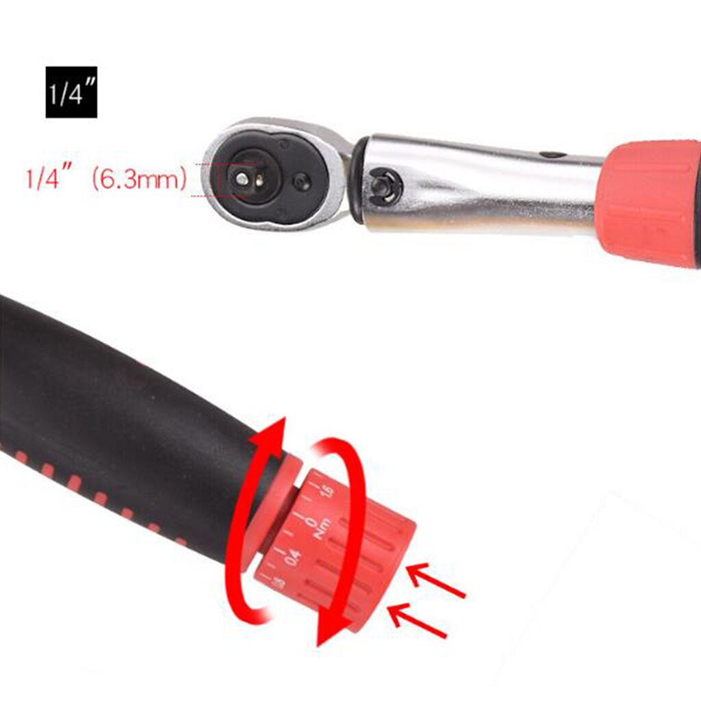 1/4 inch Drive Click Torque Wrench Set 2-24 Nm with Allen Key Sockets, Extension Bar