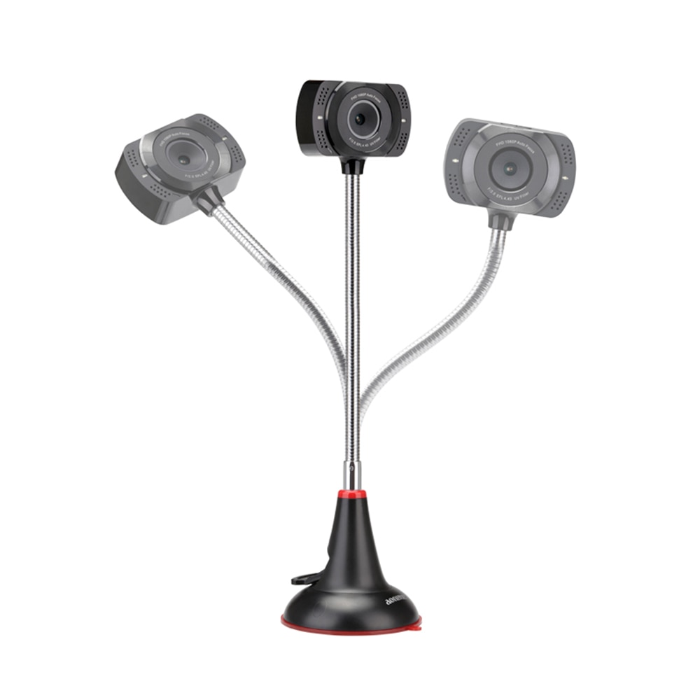 Aoni-cámara Web A25 Full HD 1080P, con micrófono, luz de relleno LED, para enseñanza de Internet, USB, videochat