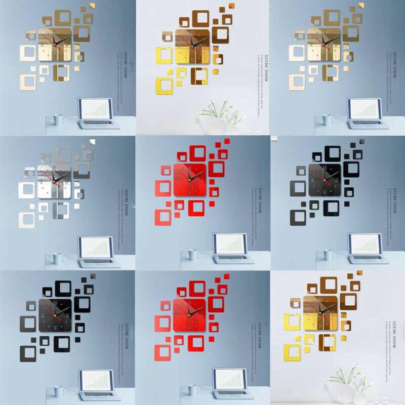 3D Modern Big Clock Hands Wall Watch Big Acrylic Mirror Effect Wall Clock Simple Wall Art Decorative Quartz Quiet Sweep