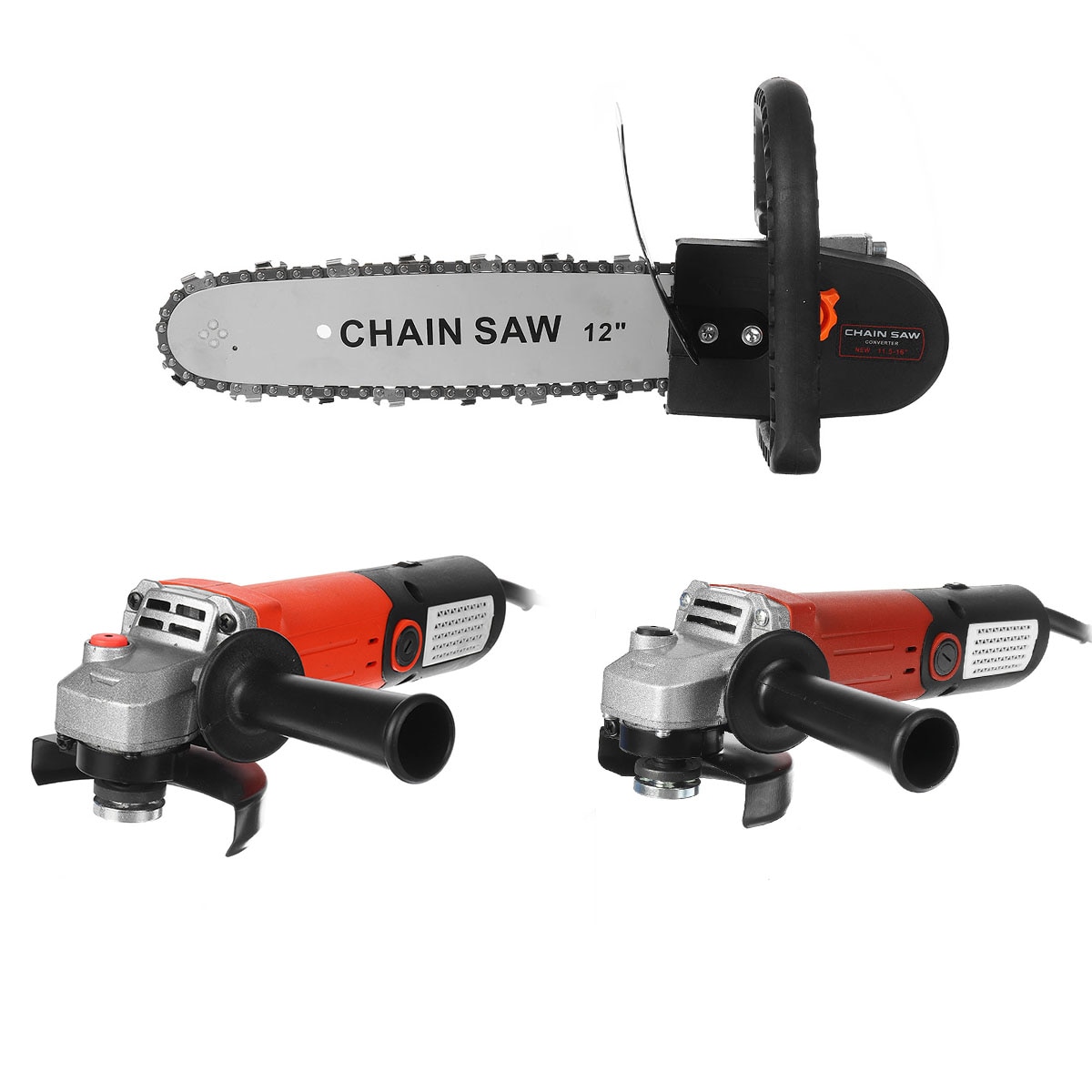 1000W 11.5 Inch Electric Angle Grinder Chain Saw Set Chainsaw Bracket Changed 100 Angle Grinder 10000 RPM Into Chain Saw